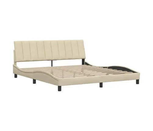 Gulta Bez Matrača, Krēmkrāsas, 180X200 Cm, Audums Vidaxl