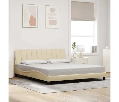 Gulta Bez Matrača, Krēmkrāsas, 180X200 Cm, Audums Vidaxl