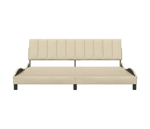 Gultas Rāmis Bez Matrača, Hanko, Krēmkrāsas, 200X200 Cm, Audums Vidaxl