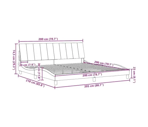 Lovos Rėmas Be Čiužinio, Hanko, Mėlynos Spalvos, 200X200cm Audinys
