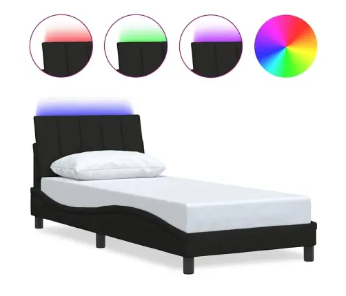 Gultas Rāmis Bez Matrača, Melns, 80X200Cm Audums Vidaxl