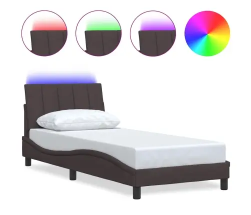 Gultas Rāmis Bez Matrača, Tumši Brūns, 80X200 Cm, Audums Vidaxl