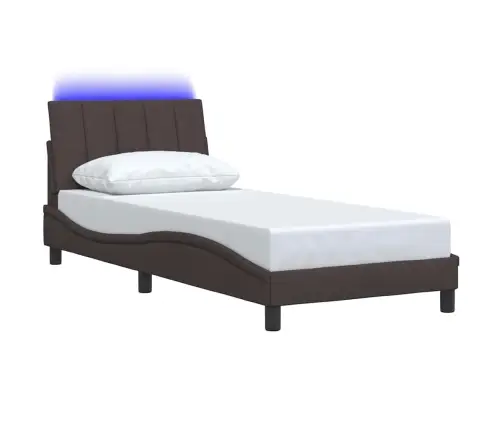 Gultas Rāmis Bez Matrača, Tumši Brūns, 80X200 Cm, Audums Vidaxl