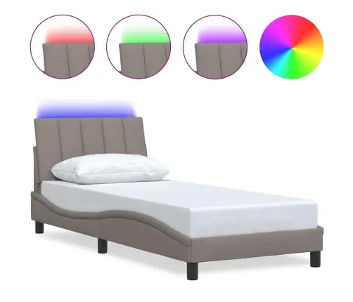 Gultas Rāmis Bez Matrača, Pelēkbrūns, 80X200Cm Audums Vidaxl