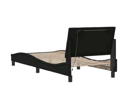 Gultas Rāmis Bez Matrača, Melns, 90X190Cm Audums Vidaxl