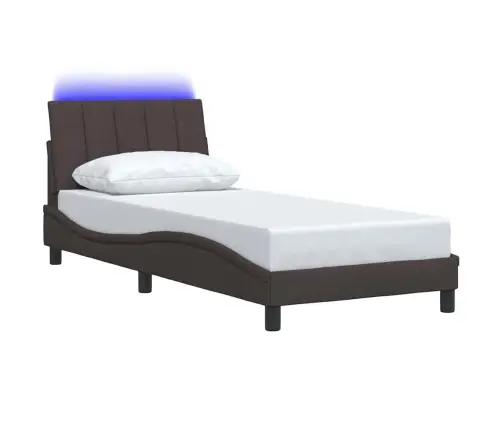 Gultas Rāmis Bez Matrača, Tumši Brūns, 90X190 Cm, Audums Vidaxl