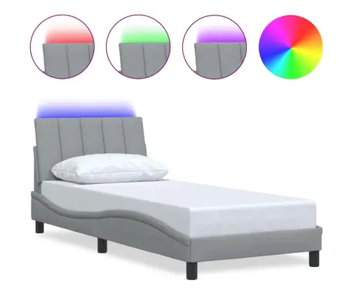 Voodiraam Ilma Madratsita Hanko, Helehall, 90X200 cm Kangas