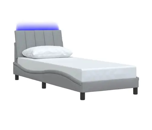 Voodiraam Ilma Madratsita Hanko, Helehall, 90X200 cm Kangas