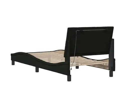 Gultas Rāmis Bez Matrača, Melns, 90X200Cm Audums Vidaxl