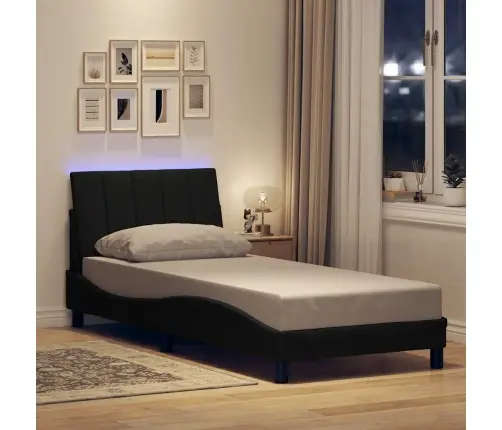 Gultas Rāmis Bez Matrača, Melns, 90X200Cm Audums Vidaxl