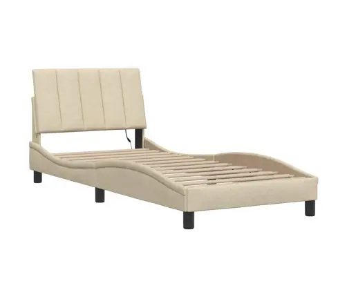 Gultas Rāmis Bez Matrača, Krēma, 90X200Cm Audums Vidaxl