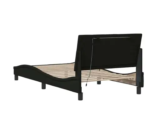 Gultas Rāmis Bez Matrača, Melns, 100X200 Cm, Audums Vidaxl