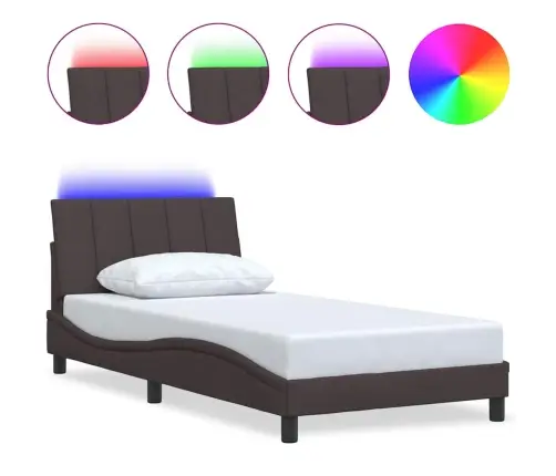 Gultas Rāmis Bez Matrača, Hanko, Tumši Brūns, 100X200 Cm, Audums Vidaxl