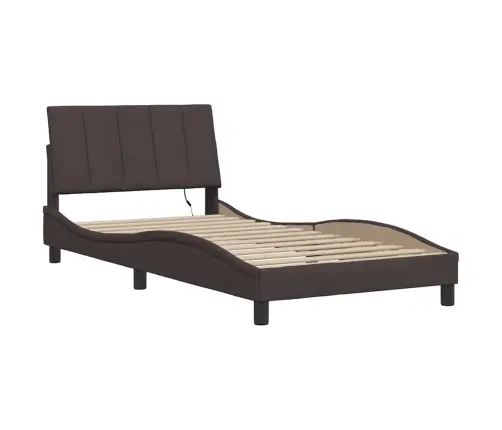 Gultas Rāmis Bez Matrača, Hanko, Tumši Brūns, 100X200 Cm, Audums Vidaxl