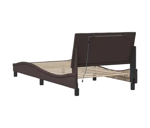 Gultas Rāmis Bez Matrača, Hanko, Tumši Brūns, 100X200 Cm, Audums Vidaxl