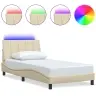 Gultas Rāmis Bez Matrača, Krēmkrāsas, 100X200 Cm, Audums Vidaxl