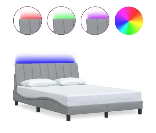 Gultas Rāmis Bez Matrača, Gaiši Pelēks, 120X200 Cm, Audums Vidaxl