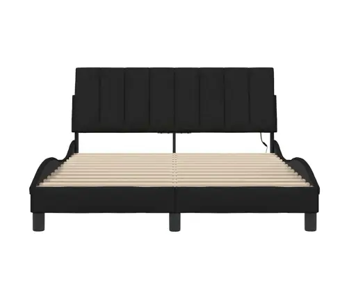 Gulta Bez Matrača, Melns, 140X190 Cm, Audums Vidaxl