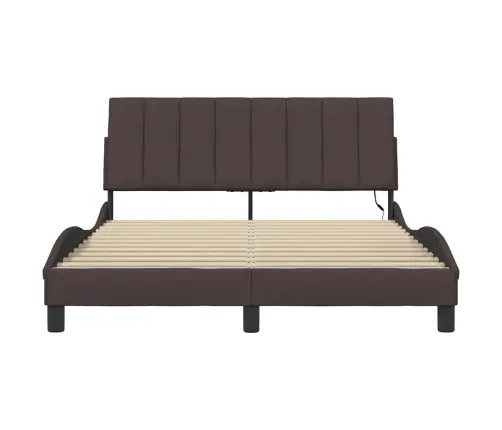 Gulta Bez Matrača, Tumši Brūns, 140X190 Cm, Audums Vidaxl