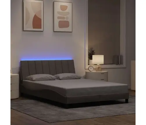 Gulta Bez Matrača, Pelēkbrūns, 140X190 Cm, Audums Vidaxl