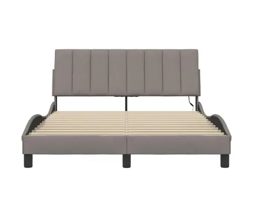 Gulta Bez Matrača, Pelēkbrūns, 140X190 Cm, Audums Vidaxl