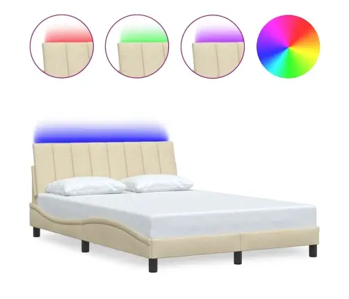 Lovos Rėmas Be Čiužinio, Hanko, Kreminės Spalvos, 140X190cm Audinys