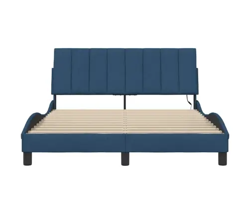 Gulta Bez Matrača, Zils, 140X190 Cm, Audums Vidaxl