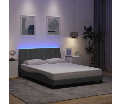 Gulta Bez Matrača, Gaiši Pelēks, 140X200 Cm, Audums Vidaxl