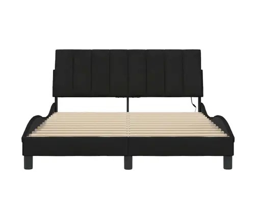 Gulta Bez Matrača, Melns, 140X200 Cm, Audums Vidaxl