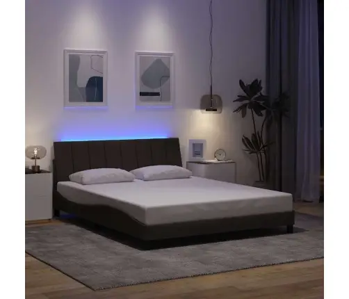 Gulta Bez Matrača, Tumši Brūns, 160X200 Cm, Audums Vidaxl