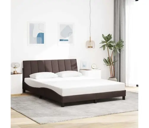 Gulta Bez Matrača, Tumši Brūns, 160X200 Cm, Audums Vidaxl