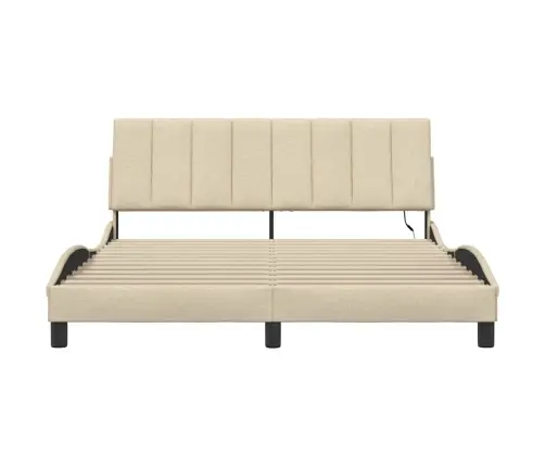 Gulta Bez Matrača, Krēmkrāsas, 160X200 Cm, Audums Vidaxl