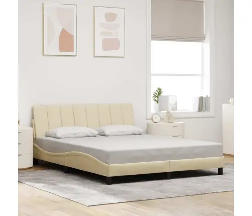 Gulta Bez Matrača, Krēmkrāsas, 160X200 Cm, Audums Vidaxl