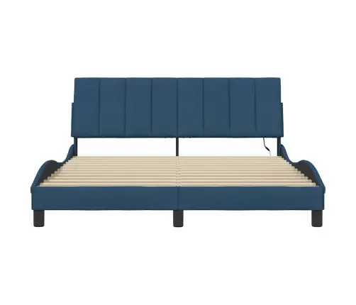 Gulta Bez Matrača, Zils, 160X200 Cm, Audums Vidaxl