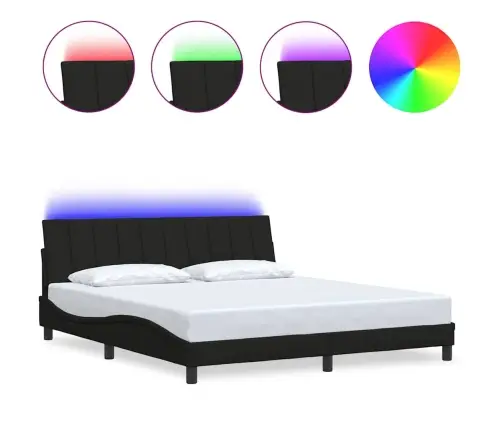 Gulta Bez Matrača, Melns, 180X200 Cm, Audums Vidaxl