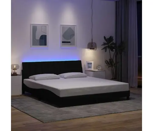 Gulta Bez Matrača, Melns, 180X200 Cm, Audums Vidaxl