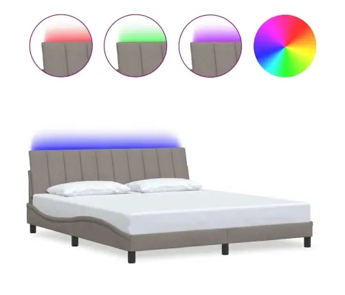 Gulta Bez Matrača, Pelēkbrūns, 180X200 Cm, Audums Vidaxl