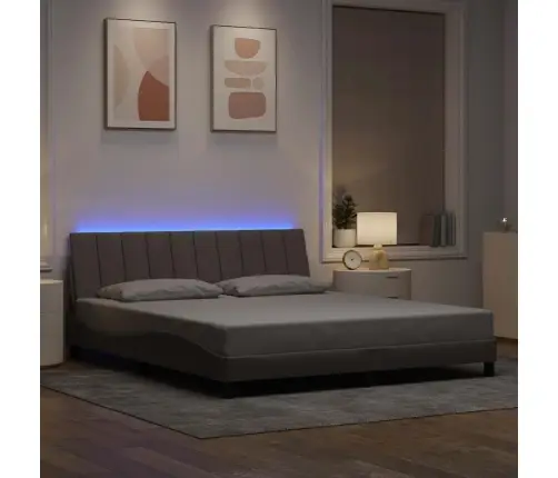 Gulta Bez Matrača, Pelēkbrūns, 180X200 Cm, Audums Vidaxl