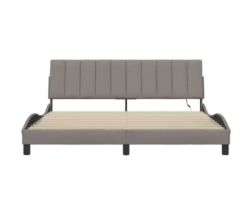 Gulta Bez Matrača, Pelēkbrūns, 180X200 Cm, Audums Vidaxl