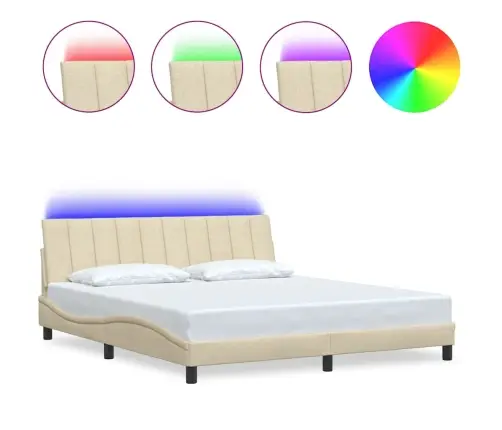 Lovos Rėmas Be Čiužinio, Hanko, Kreminės Spalvos, 180X200cm Audinys