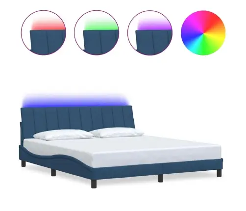 Gulta Bez Matrača, Zils, 180X200 Cm, Audums Vidaxl