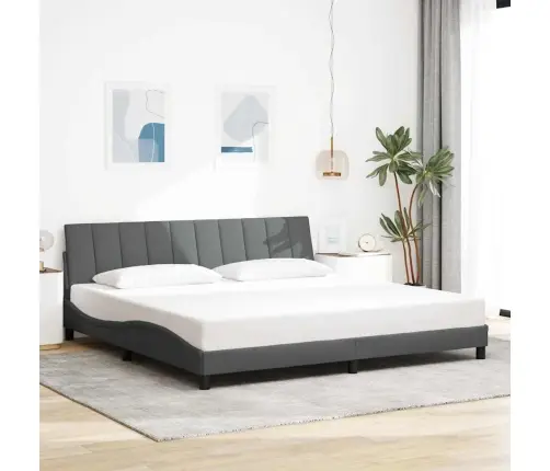 Gulta Bez Matrača, Tumši Pelēks, 200X200 Cm, Audums Vidaxl