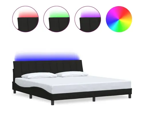 Gulta Bez Matrača, Melns, 200X200 Cm, Audums Vidaxl