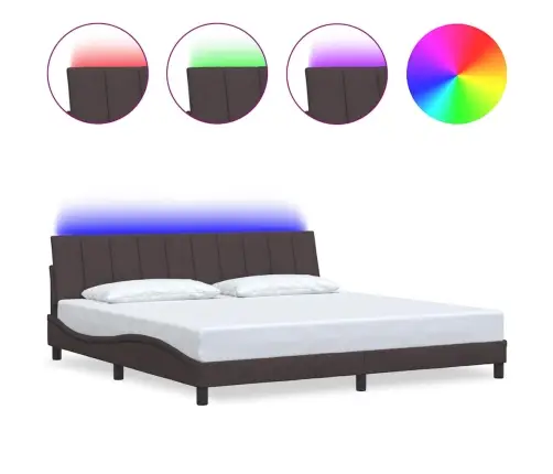 Gulta Bez Matrača, Tumši Brūns, 200X200 Cm, Audums Vidaxl