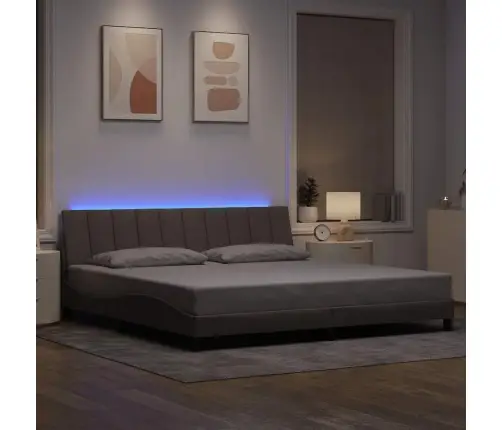 Voodiraam Ilma Madratsita Hanko, Hallikaspruun, 200 X 200 cm Kangas