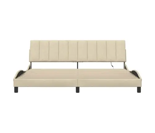 Gultas Rāmis Bez Matrača, Hanko, Krēmkrāsas, 200X200 Cm, Audums Vidaxl