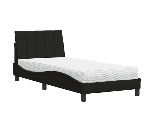 Gultas Rāmis Ar Matraci, Melns, 80X200 Cm, Audums Vidaxl