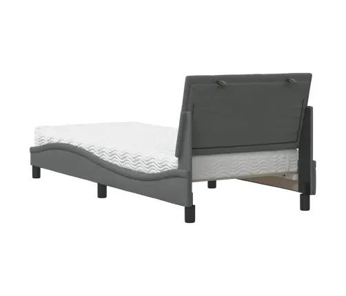Gultas Rāmis Ar Matraci, Tumši Pelēks, 90X190 Cm, Audums Vidaxl