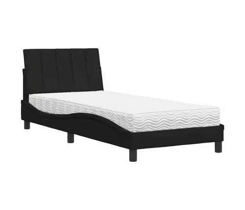 Gultas Rāmis Ar Matraci, Melns, 90X190 Cm, Audums Vidaxl