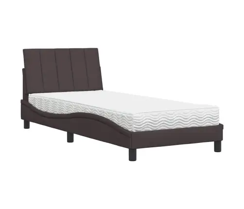 Gultas Rāmis Ar Matraci, Tumši Brūns, 90X190 Cm, Audums Vidaxl